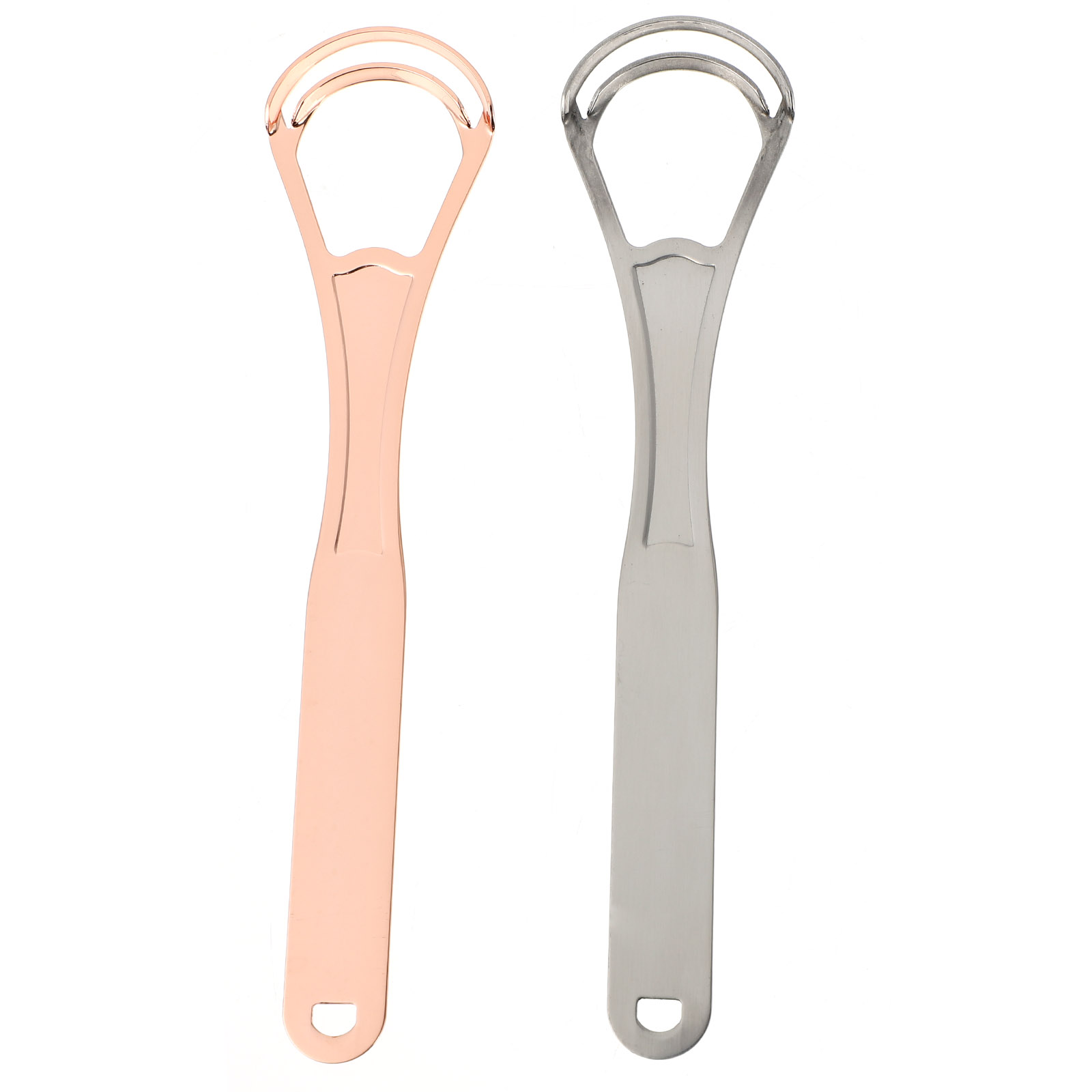 2PCS Safe Practical Tongue Scrapers Stainless Steel Cleaners Tongue Scraping Tools Tongue Cleaners